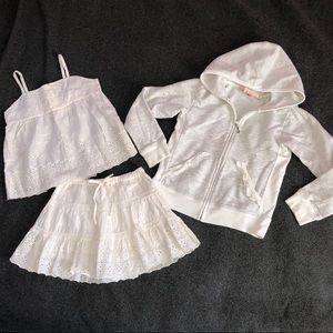 Juicy Couture Baby White Eyelet Top Skirt Hoodie 4
